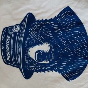 Progressive Insurance Bear T Shirt Lot Of 2 Rare Authentic Qc Misprints Unworn